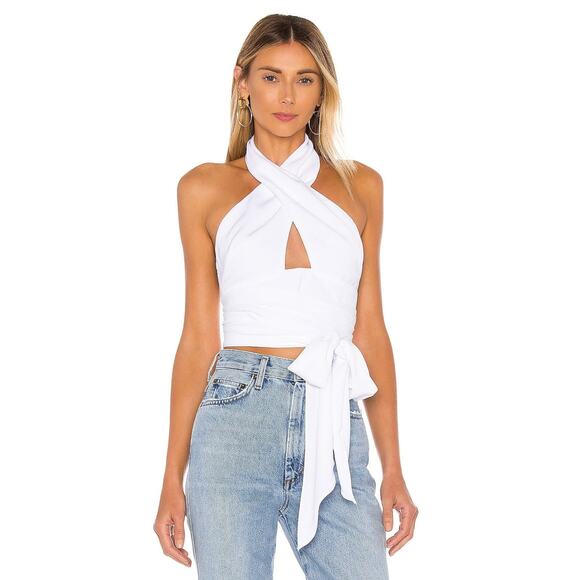 Superdown Jennifer Wrap Top - S - White - Picture 1 of 4